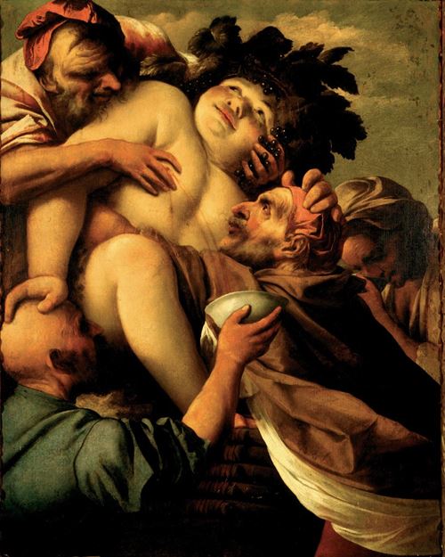 Pietro della Vecchia Bacco con quattro anziani Pietro della Vecchia Bacco con quattro anziani